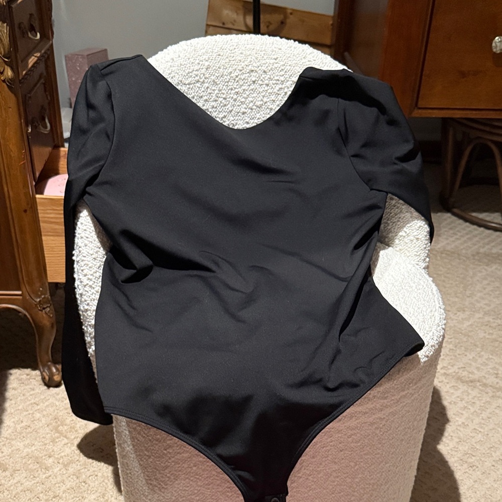 Express Body Contour Black Long Sleeve Bodysuit